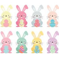 Easter bunny Easter eggs set