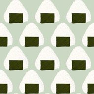 Onigiri (japanese rice ball) background Seamless pattern