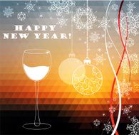 Christmas and New Year greeting card Vector illustration background N27