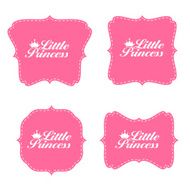 Little Princess Label Set Vector Illustration
