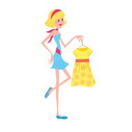 Girl with fashion dress