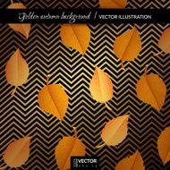 Golden autumn geometric background with alder leaves