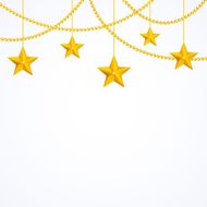 Card template with hanging yellow gold stars