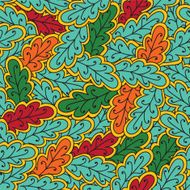 oak leaves vector seamless pattern