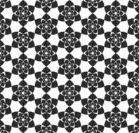 Black and white seamless pattern with flower style abstract bac