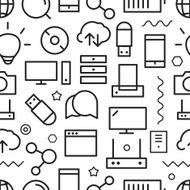 Different web icons seamless pattern Lineart concept