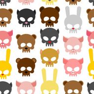 skulls animal seamless pattern Background for Halloween Snout