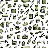 House repair seamless pattern for your design