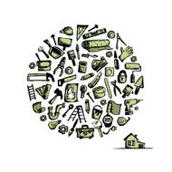 Repair home background sketch for your design N3