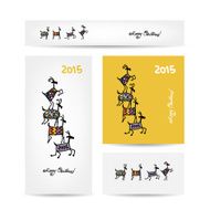Funny goats Christmas cards design