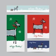 Funny goat santa Christmas cards design N2
