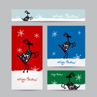 Funny goat santa Christmas cards design N3