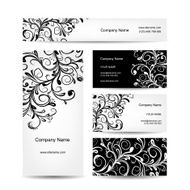 Business cards design floral ornament