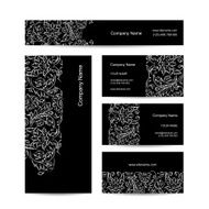 Business cards design floral ornament N2