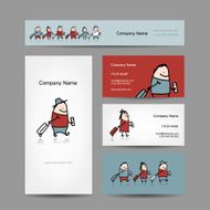 Design of business cards traveler with suitcase