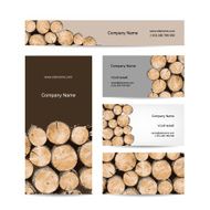 Business cards design stack of wood