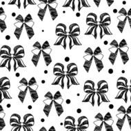 hand-drawn doodle seamless pattern with bows