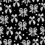 hand-drawn doodle seamless pattern with bows N2
