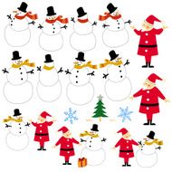 Santa cross snowman N2