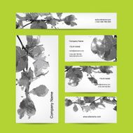 Business cards design abstract leaf background N2