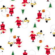 Santa cross snowman pattern N8