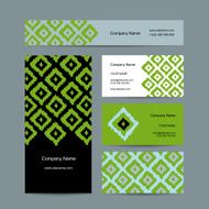 Business cards design geometric fabric pattern