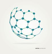 Abstract sphere Vector hexagons template N3