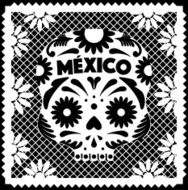 Mexican Skull - Orange Cut Out Paper