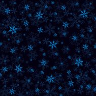 Dark blue christmas background with many snowflakes vector