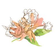 Greeting card floral element