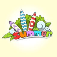 Summer surfing vector illustration