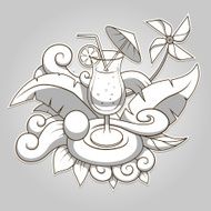 Cocktail abstraction colorless vector illustration