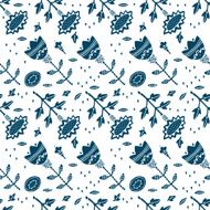 Blue floral seamless pattern N4