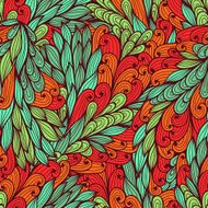 Seamless floral red and blue pattern
