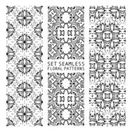 Set of Arabic seamless patterns vector N3