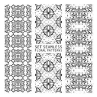 Set of Arabic seamless patterns vector N4