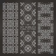 Set of Arabic seamless patterns vector N5