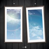 Two Frames Of Picture On A Striped Old Wall N2