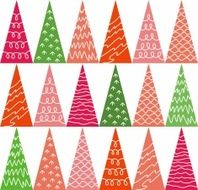 The Christmas tree colored background seamless red pink green