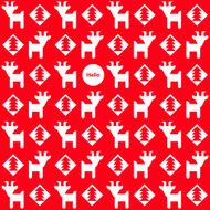 Abstract New year pattern with goats and trees Vector