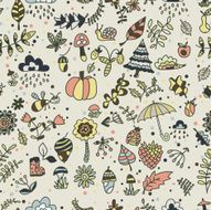Autumn in warm forest pattern