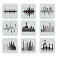 Sound Wave Icon Set Music soundwave icons set N6