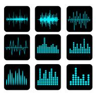 Sound Wave Icon Set Music soundwave icons set N8