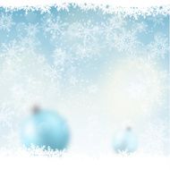 christmas background blurred blue balls in snow illustration