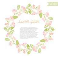 Hand painted watercolor floral round frame N3