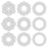 Nine decorative logo elements with stripes braiding N2