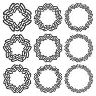 Nine decorative logo elements with stripes braiding N3