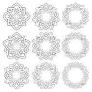 Nine decorative logo elements with stripes braiding N5