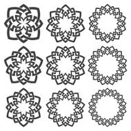 Nine decorative logo elements with stripes braiding N6