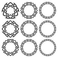 Nine decorative logo elements with stripes braiding N7